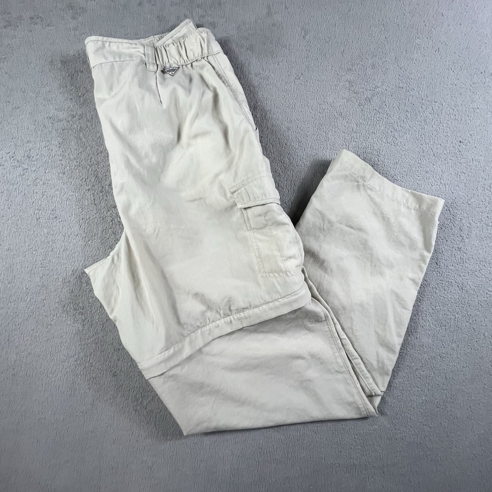 Columbia PFG Convertible Roll-Up Hiking Pants Women's Medium Beige Omni Shade